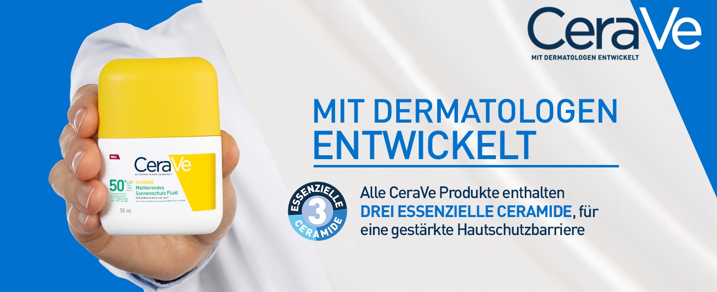 Banner: CeraVe, mit Dermatologen entwickelt. Enthält 3 essenzielle Ceramide für eine gestärkte Hautschutzbarriere.